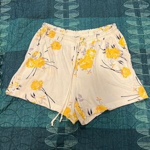 Soma Pajama Sleep Shorts Yellow Floral